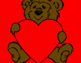 Coloring page Bear in love painted byAna