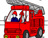Coloring page Fire engine painted byLeah