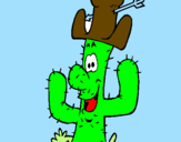 Coloring page Cactus with hat painted byJUAN DAVID