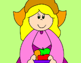 Coloring page Pilgrim girl painted byjaqueline