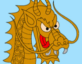 Coloring page Dragon's head painted byAna