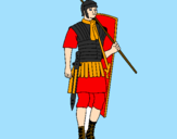 Coloring page Roman soldier painted byromans