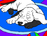 Coloring page Sleeping dog painted bycaue 