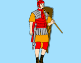 Coloring page Roman soldier painted byindia