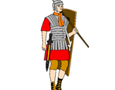 Coloring page Roman soldier painted bysam