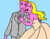Coloring page The bride and groom painted byAna
