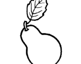 Coloring page pear painted bygh
