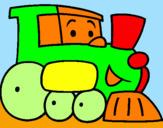 Coloring page Train painted byCrab