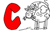 Coloring page Cow painted byc
