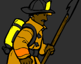 Coloring page Firefighter painted byfirefighter
