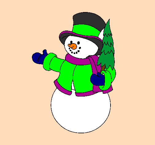 snowman with tree