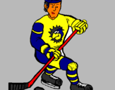 Coloring page Ice hockey player painted byice hckey