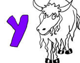 Coloring page Yak painted byc