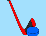 Coloring page Stick and puck painted byice hckey 2