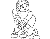 Coloring page Little boy playing hockey painted byshauna