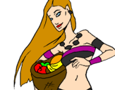 Coloring page Young Itza woman painted bylinda10