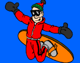 Coloring page Snowboard jump painted byatila