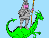Coloring page Saint George and the dragon painted byAna