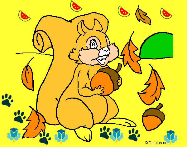 Coloring page Squirrel painted bycrab