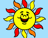 Coloring page Happy sun painted bymn