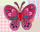 Coloring page Butterfly mandala painted byVANESSA