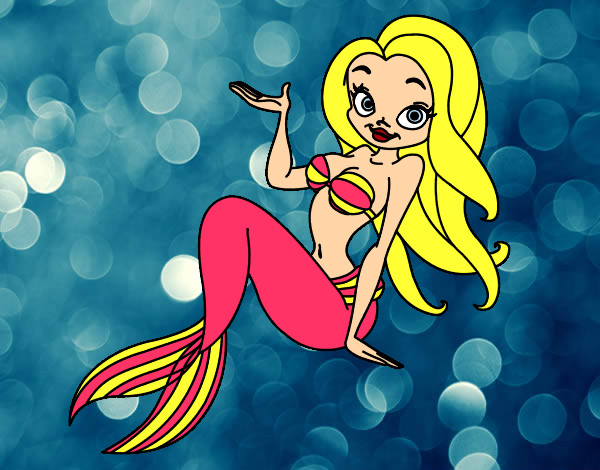 Coloring page Sexy Mermaid painted bycolor