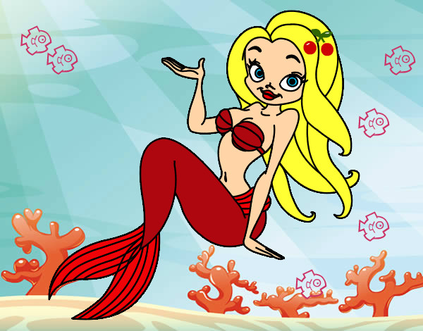 Coloring page Sexy Mermaid painted bydogy