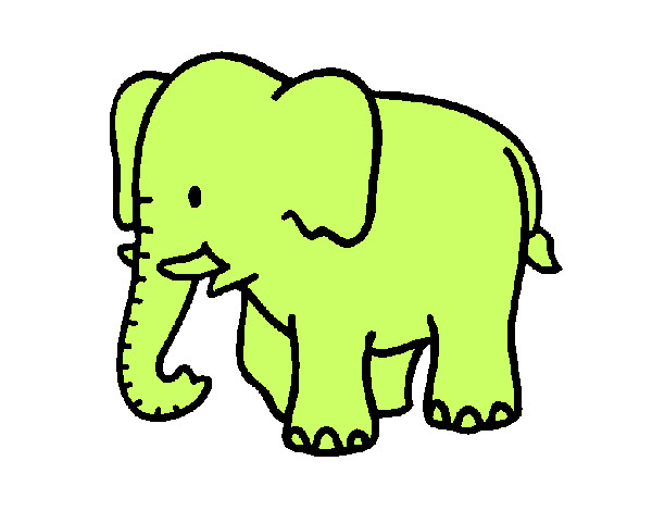 Coloring page Baby elephant painted bybrookeb