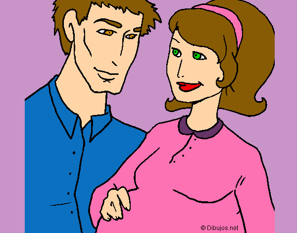 Coloring page Father and mother painted byheavenly