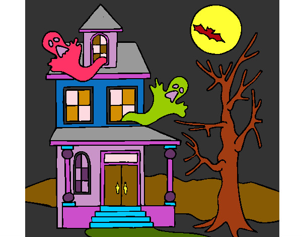 Coloring page Ghost house painted bySteph