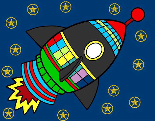 Coloring page Space Rocket painted bychandneeel