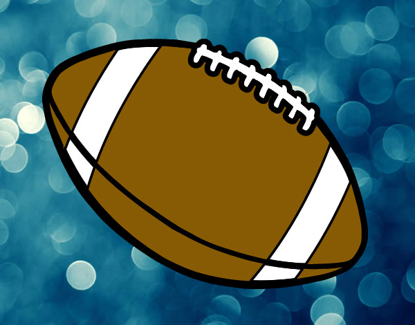 Coloring page Ball of American football painted bycolorana