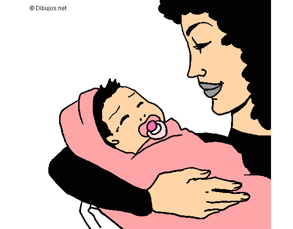Coloring page Mother and daughter II painted bycolorana