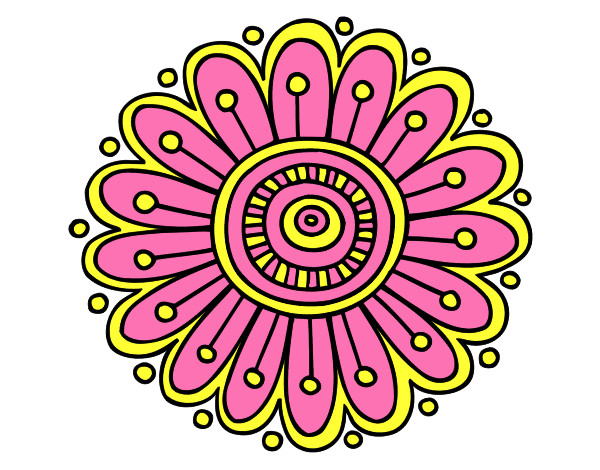 Coloring page Daisy mandala painted bymonieronie