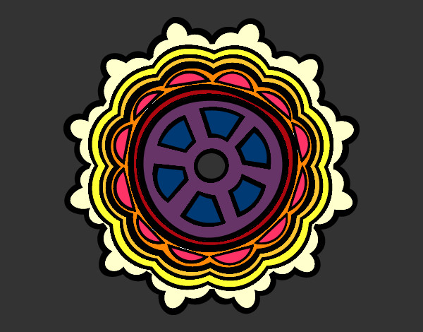 Coloring page Mandala shaped rudder painted bymonieronie