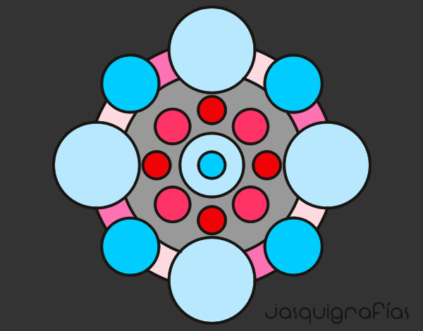 Coloring page Mandala with round painted bymonieronie