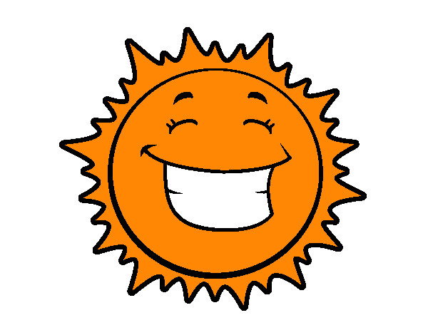 Coloring page Happy sun painted byGordon