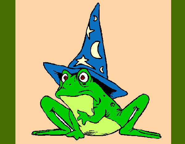 Coloring page Magician turned into a frog painted bymajja