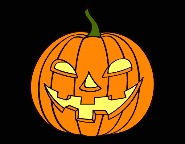 Coloring page Evil pumpkin painted bycolorana