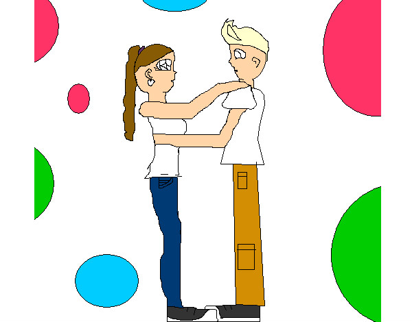 Coloring page Couple in love 4 painted byBrittany