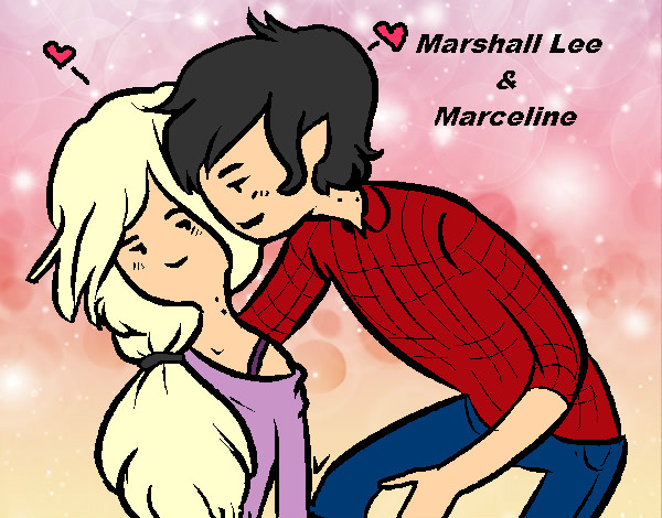 Coloring page Marshall Lee and Marceline painted byBrittany