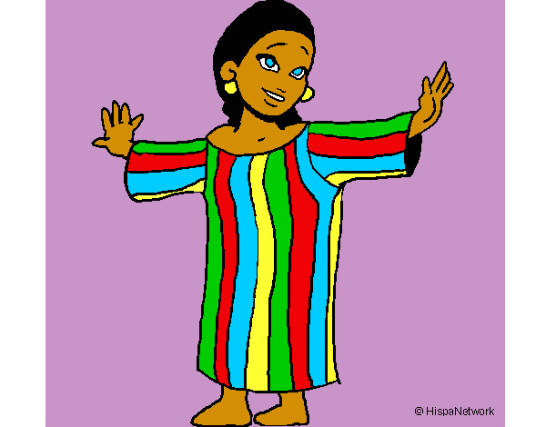 Coloring page Mayan girl painted byClarkKids