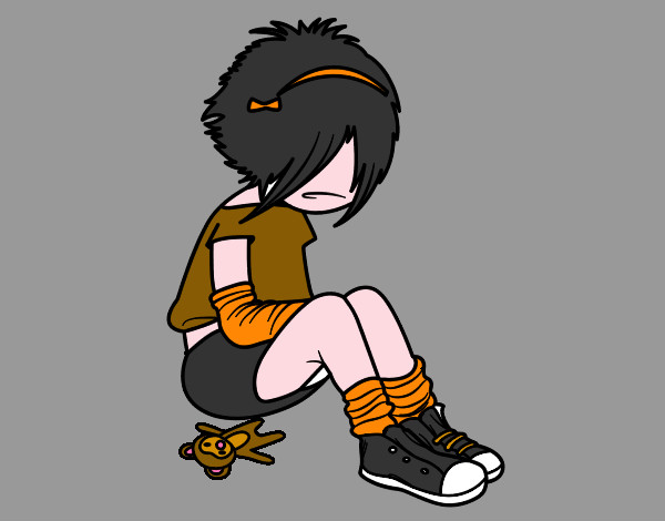 Coloring page Emo girl painted bymajja