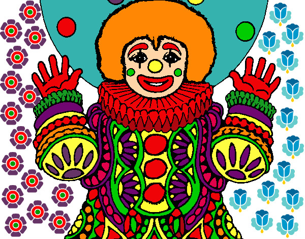 Coloring page Clown dressed up painted bysitatistik