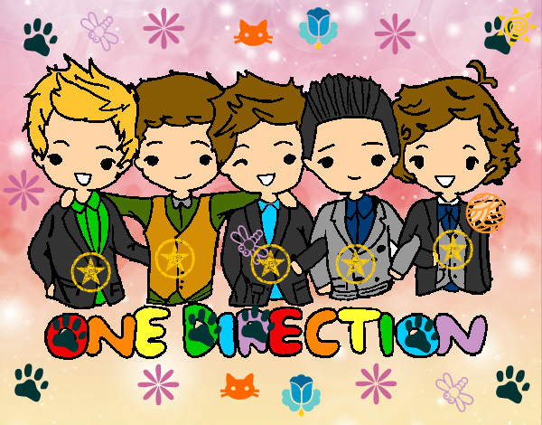 Coloring page One direction painted byaves