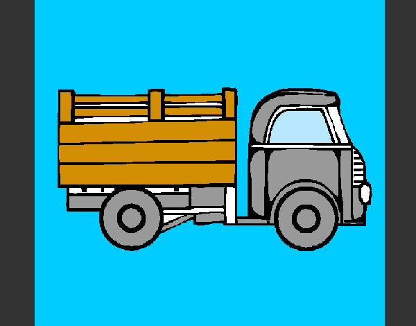 Coloring page Pick-up truck painted byTheo
