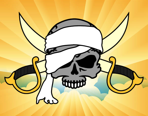 Coloring page Pirate symbol painted bymajja