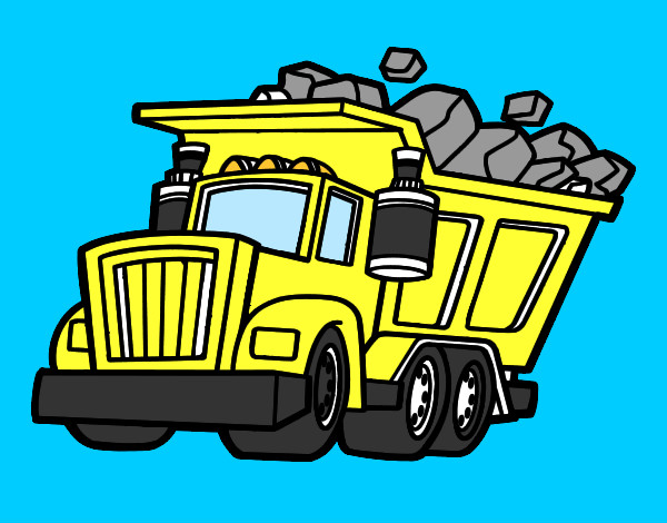 Coloring page Truck loaded painted byTheo