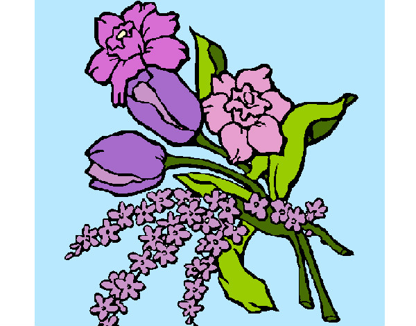 Coloring page Bunch of flowers painted bySilvia