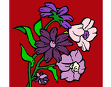 Coloring page Flowers painted bySilvia